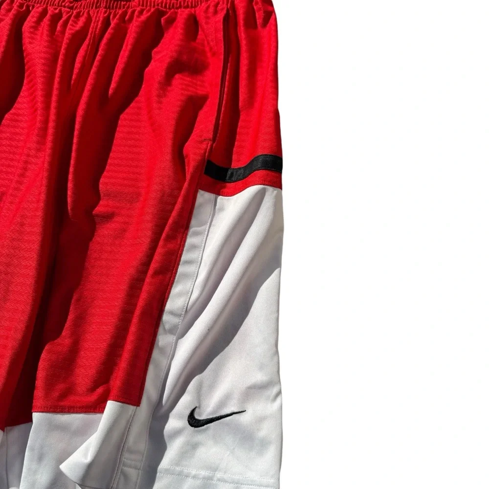 Nike Men’s Red and White Basketball Shorts Size Medium